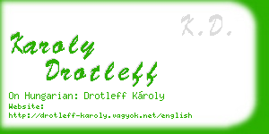 karoly drotleff business card